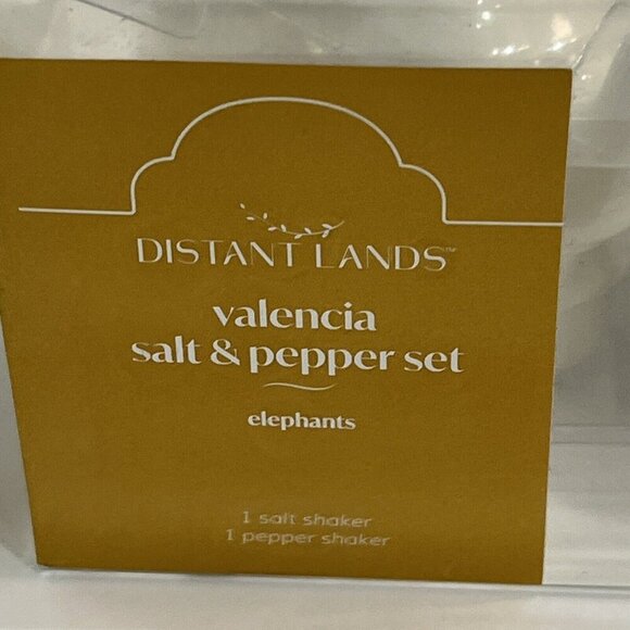 Distant Lands Valencia Salt‎ & Pepper Shaker Elephants Gray Ceramic - Picture 3 of 11